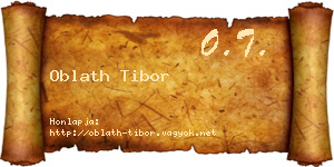 Oblath Tibor névjegykártya